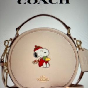 NWT Coach Peanuts Canteen Crossbody With Snoopy